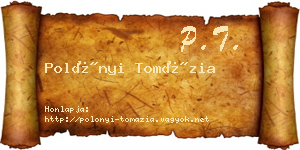 Polónyi Tomázia névjegykártya